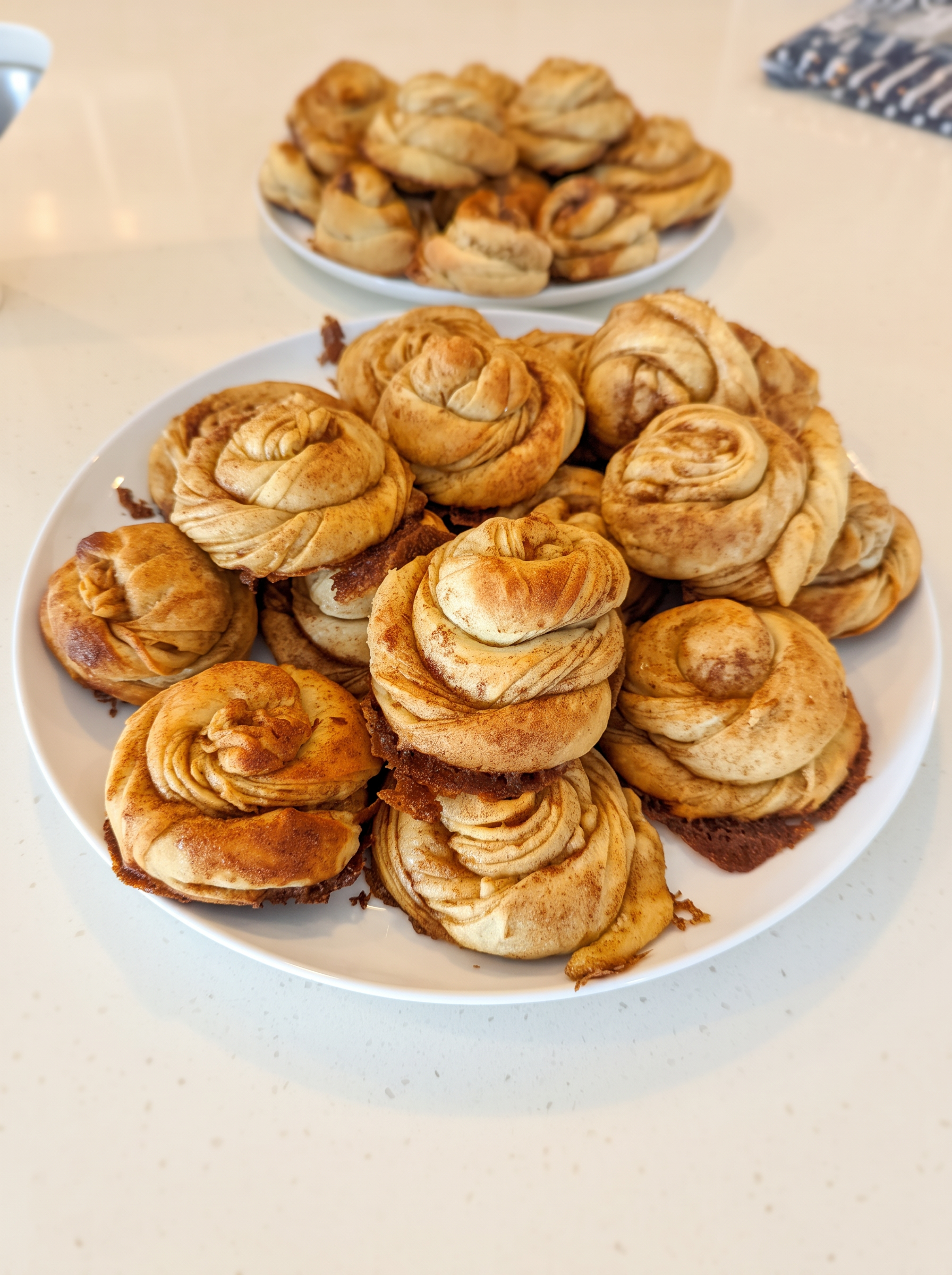 Cinnamon twists fresh from the oven